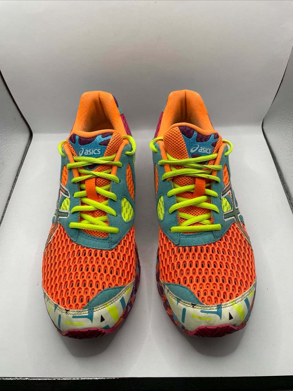 Asics Gel Noosa Tri 7 Mens Running Shoes Orange Neon Size 10 Rare Streetwear